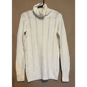 LOFT Outlet Women Sweater XSmall White XS Tunic Pullover Long Sleeve